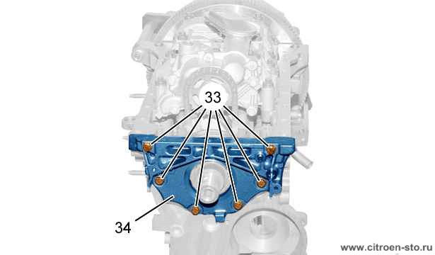 Сборка : Двигателя DW12 1.14. Передняя герметизирующая крышка