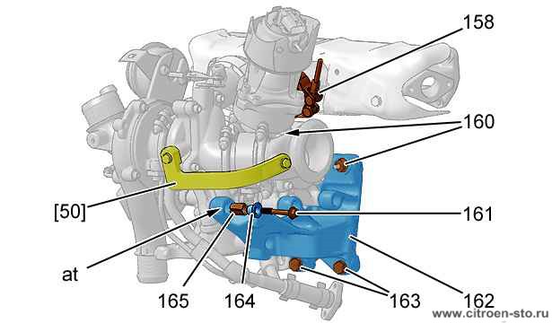 Сборка : Двигателя DW12 2.8. Турбокомпрессор / Клапан системы рециркуляции отработавших газов (DW12B)