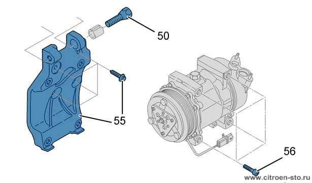 Моменты затяжки : Двигателя DV6TED4 6.3. Версия с кондиционером воздуха